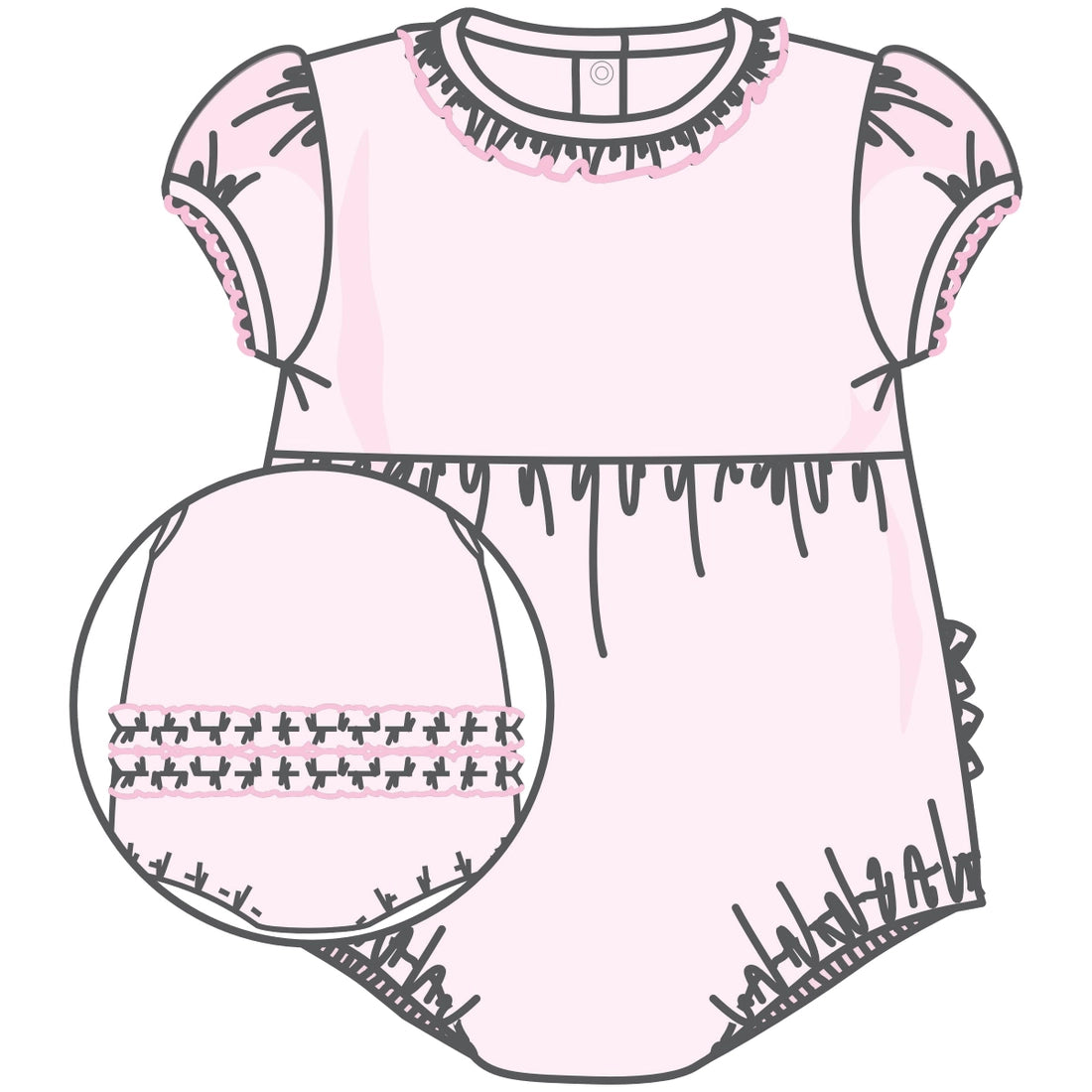 Pima Essential Pink Ruffled Bubble