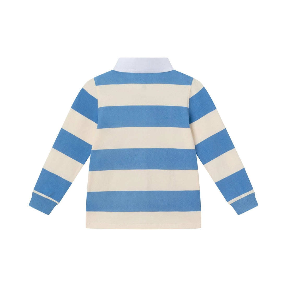 Striped Rugby Polo - Blue/Cream