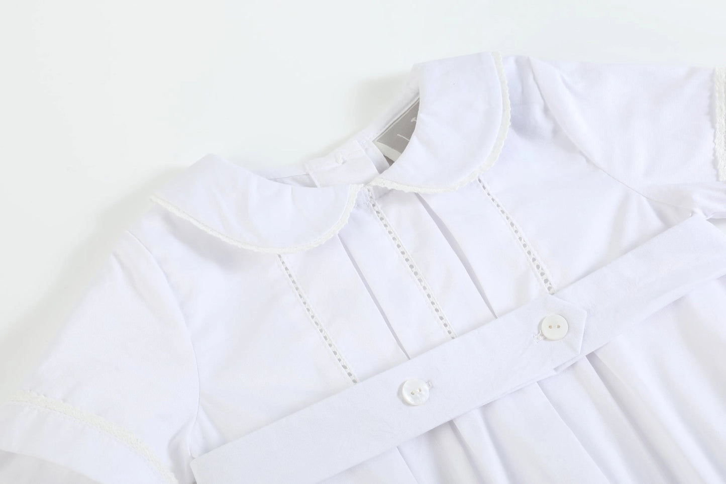 White Collared Romper with Cap