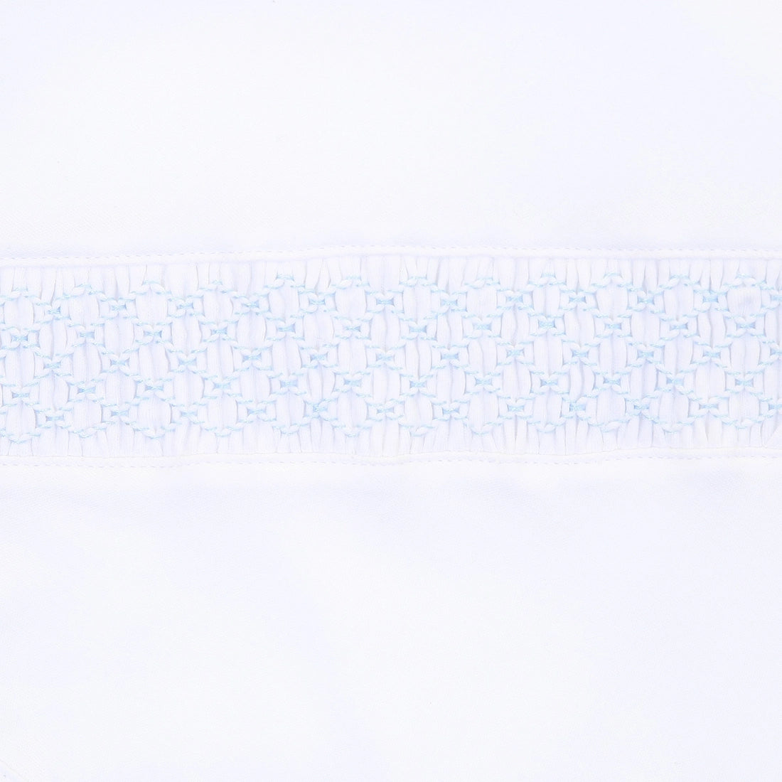 Pima Smocked White Blue Footie