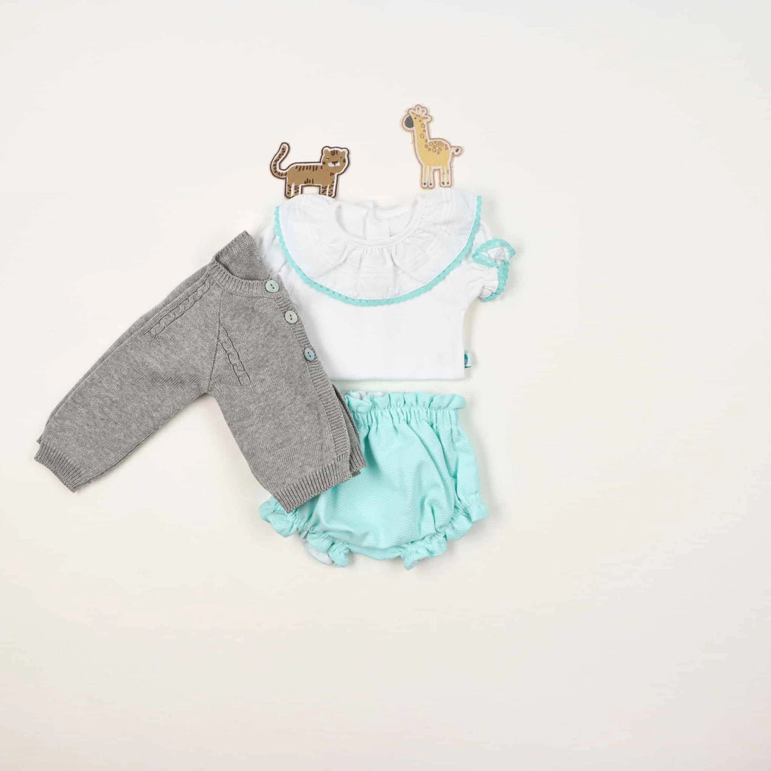 Piquet Diaper Cover - Spring Aqua