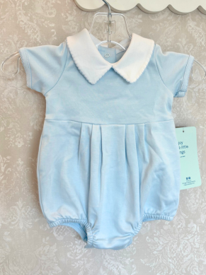 Magnolia Baby Pima Blue Collared Bubble