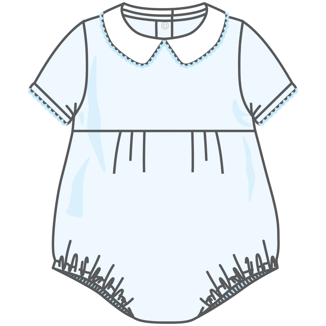 Magnolia Baby Pima Blue Collared Bubble