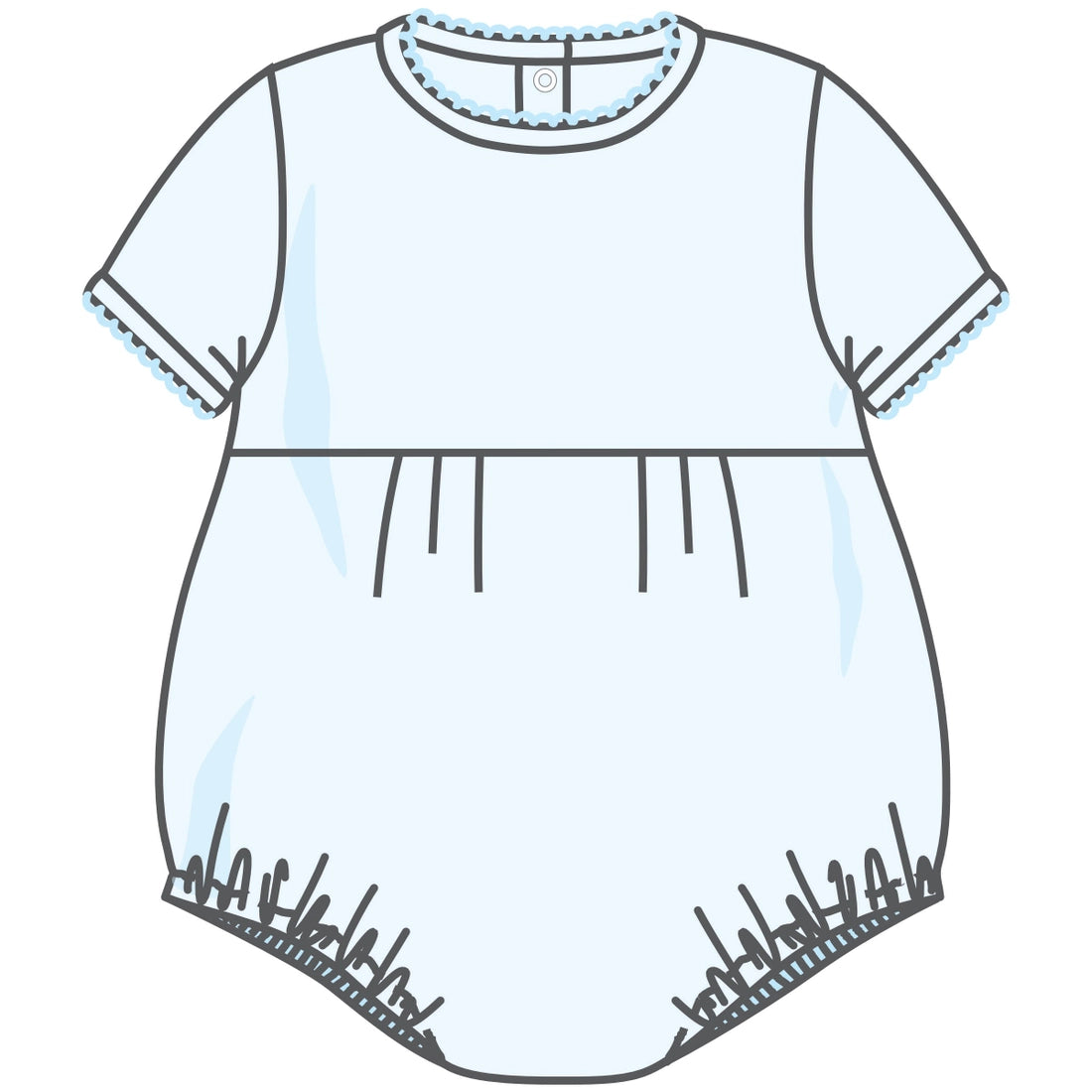 Pima Essential Blue Picot Trim Blue Bubble