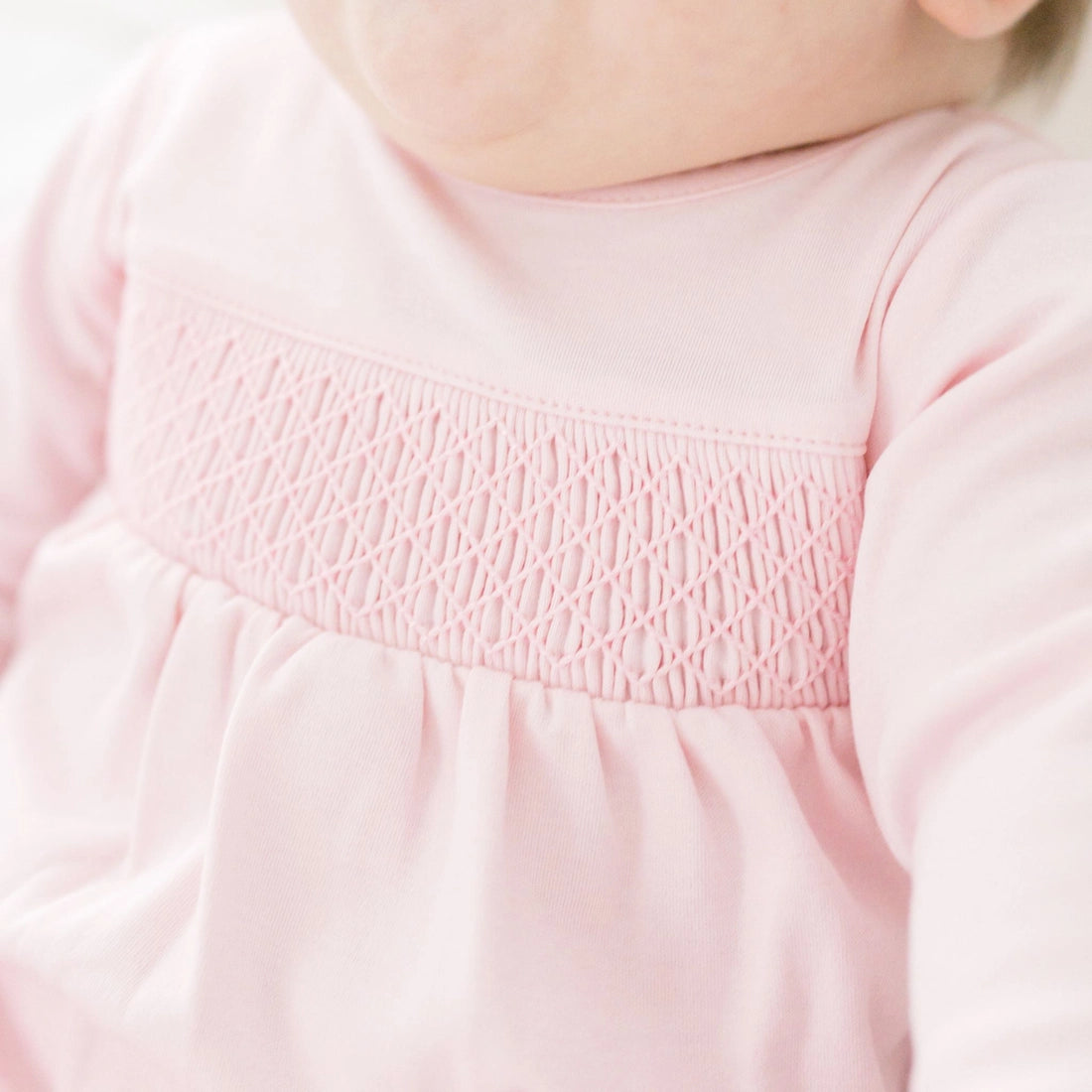 Essential Solid Pink Smocked Footie