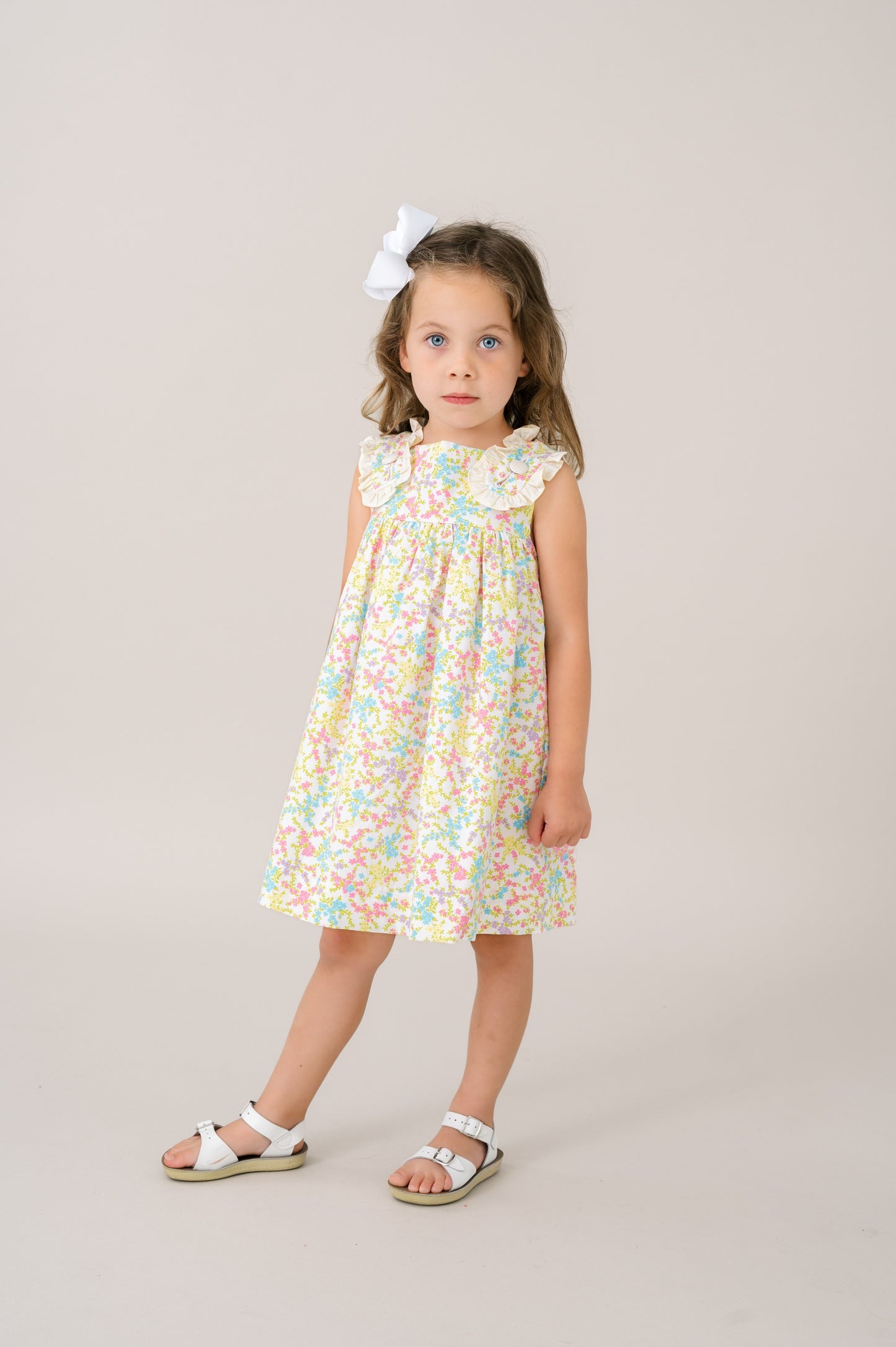 Frances Flap Dress in Buttercup Blossoms