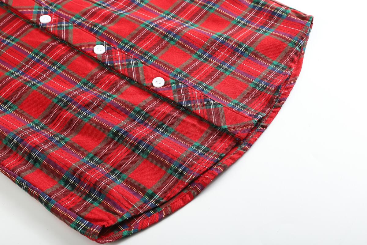 Classic Red & Green Gingham Boys Button Up