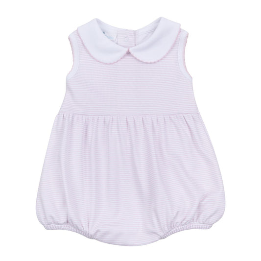 Pink Mini Stripe Sleeveless Pima Bubble