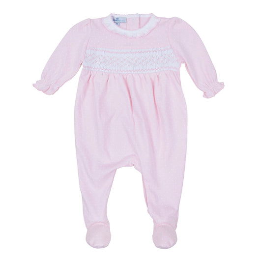 Simply Sweet Smocked Footie in Pink