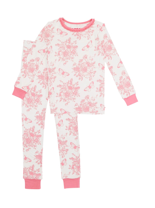 Butterfly Toile Bamboo Two Piece Pajama Set