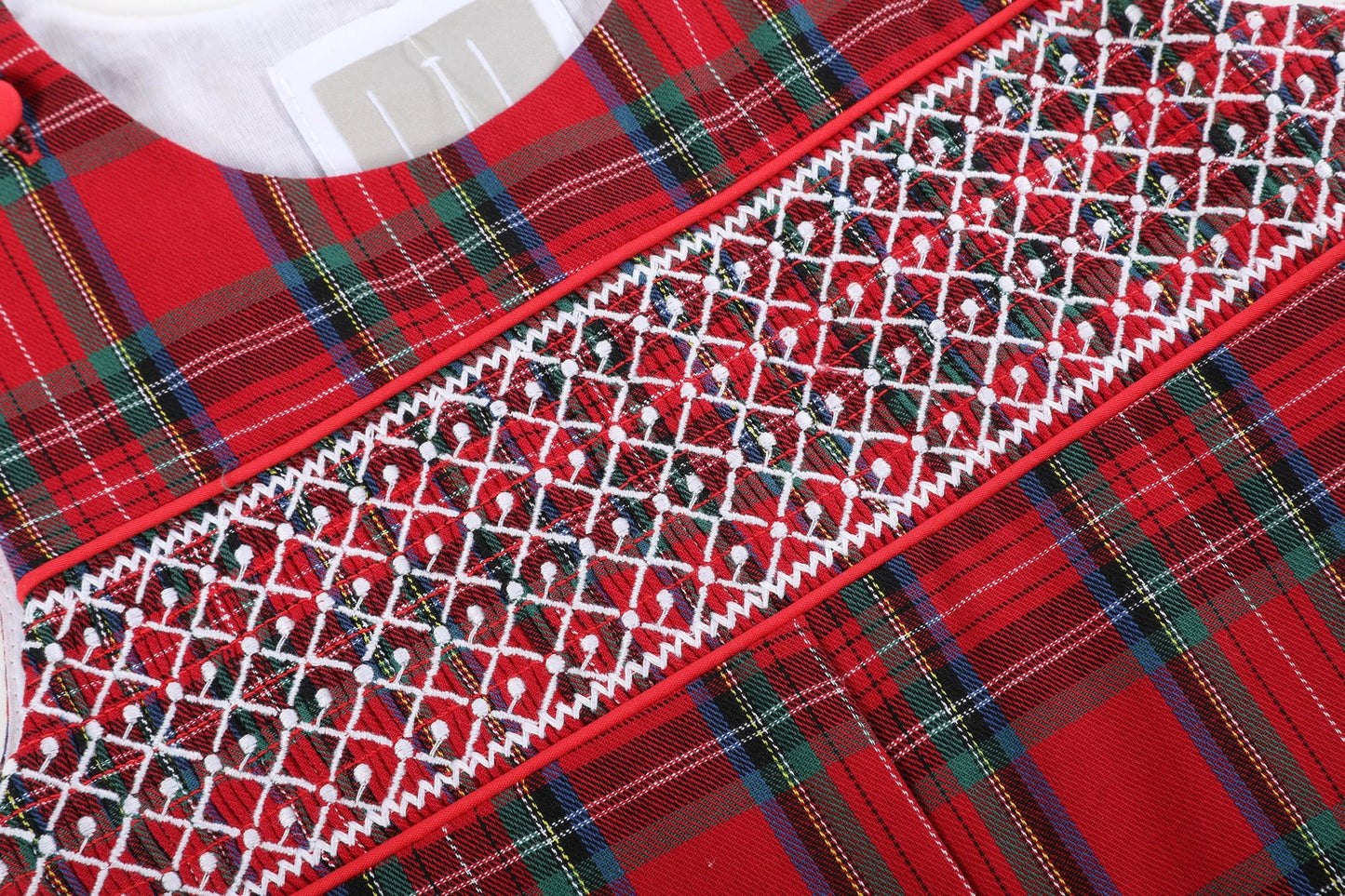 Classic Red & Green Gingham Smocked Jon Jon