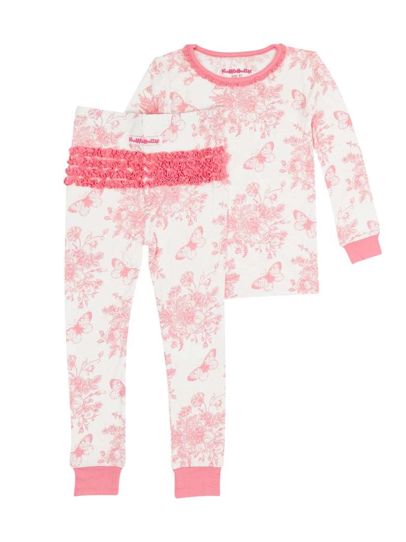 Butterfly Toile Bamboo Two Piece Pajama Set