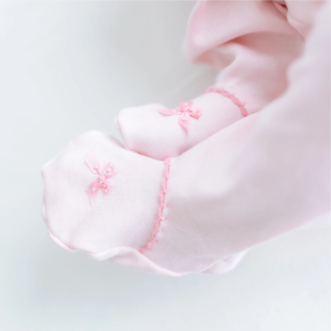 Sweet Peppermint Pink Smocked Footie