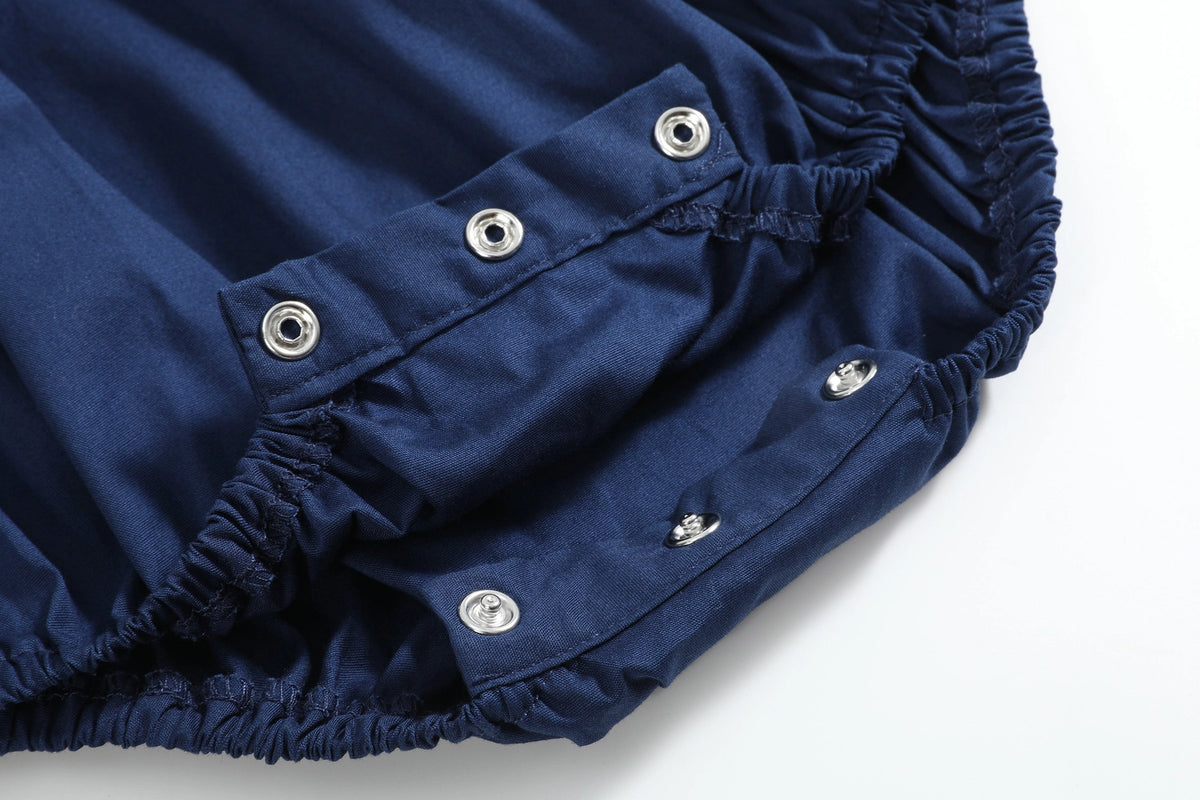 Blue Nativity Christmas Smocked Bubble
