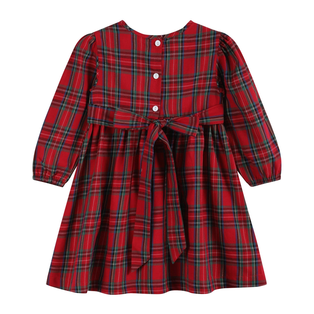 Classic Red & Green Gingham Christmas Smock Dress