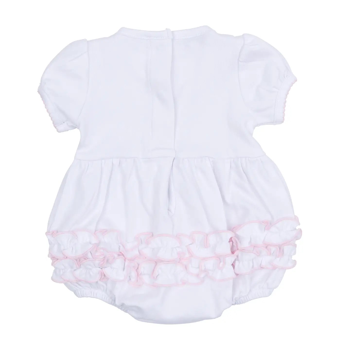 Pink Trim Pima Ruffle Bubble