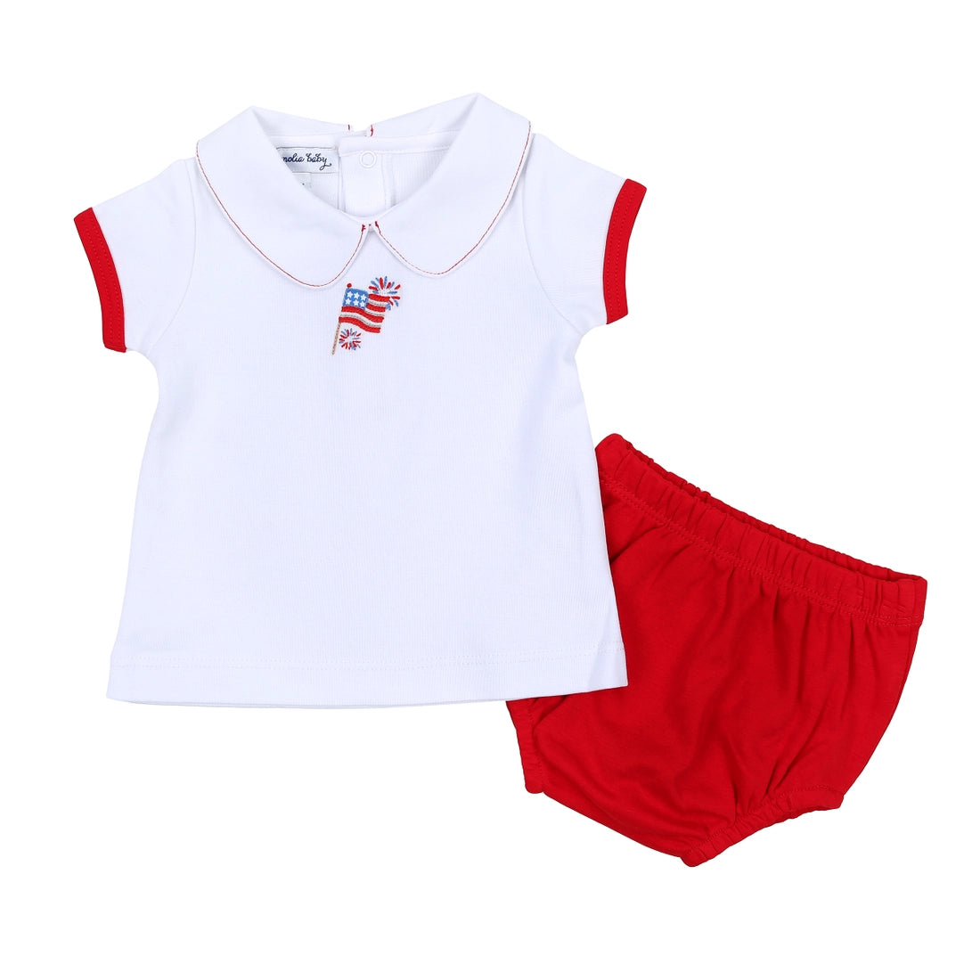 Red White and Blue Pima Flag Diaper Set