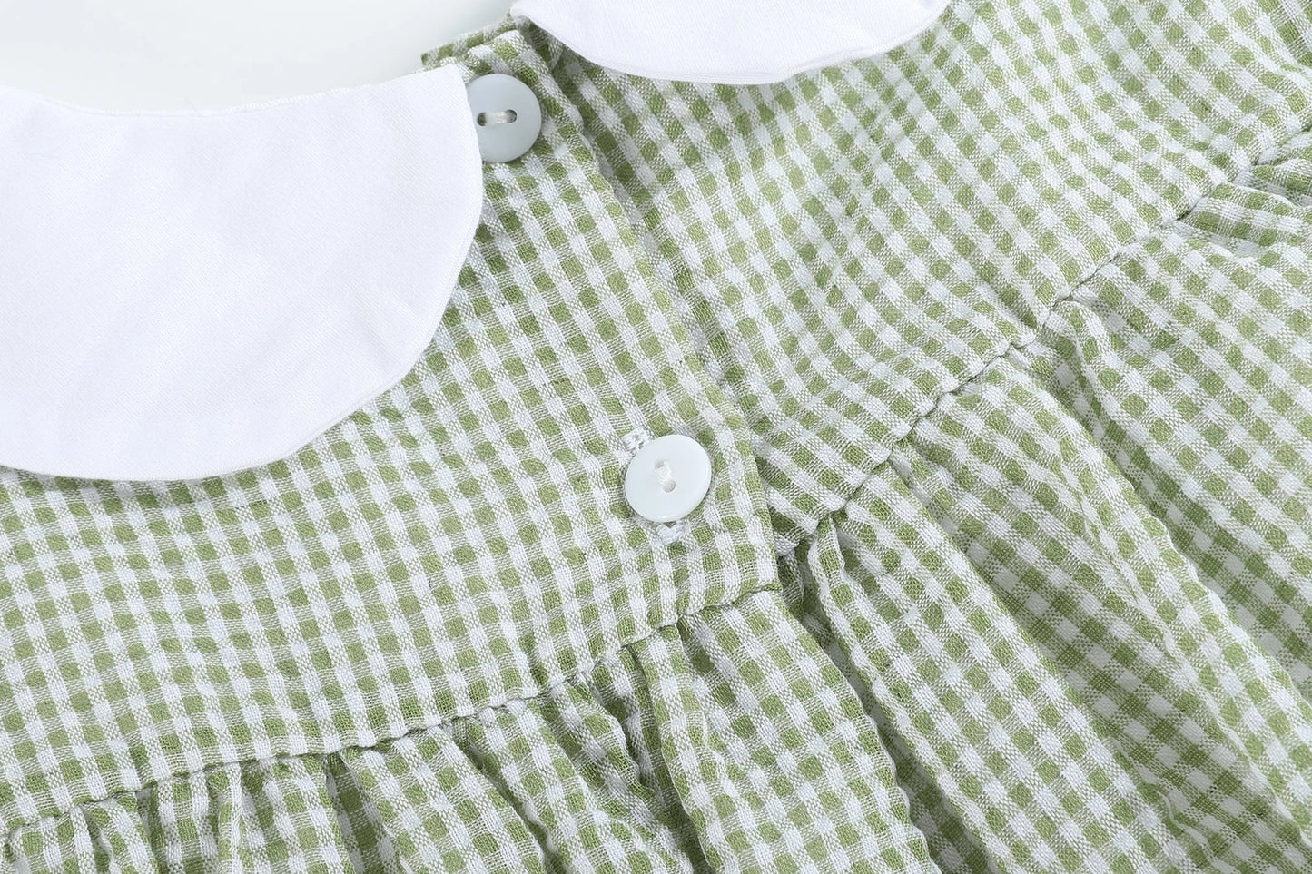 Green Gingham Fall Pumpkin Dress