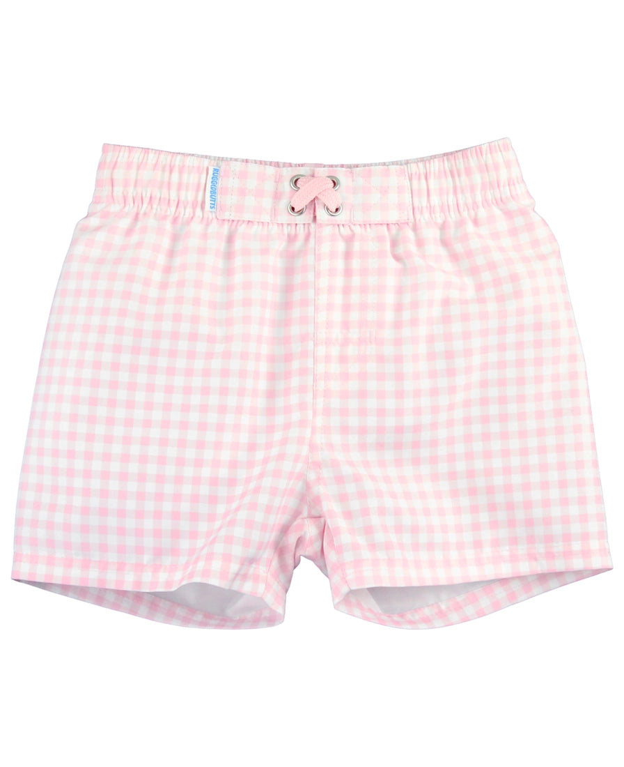 Pink Gingham Boys Trunks