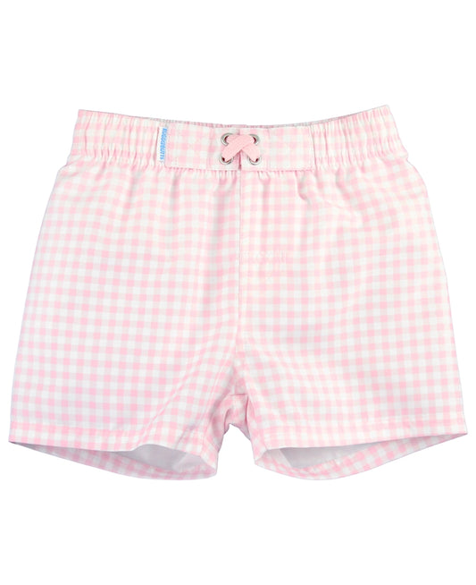 Pink Gingham Boys Trunks