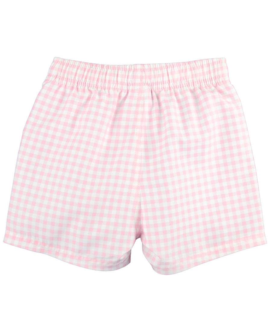 Pink Gingham Boys Trunks