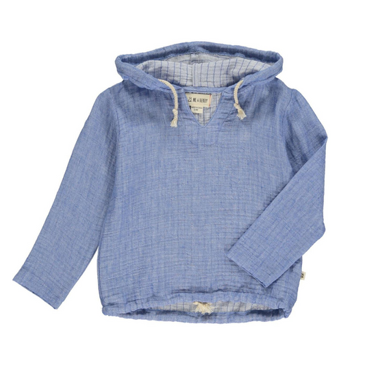 St. Ives Hooded Long Sleeve in Blue