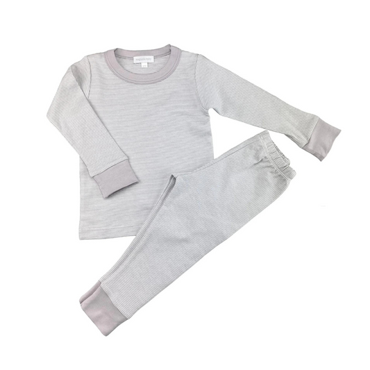 Silver Stripe Long Sleeve Pajamas