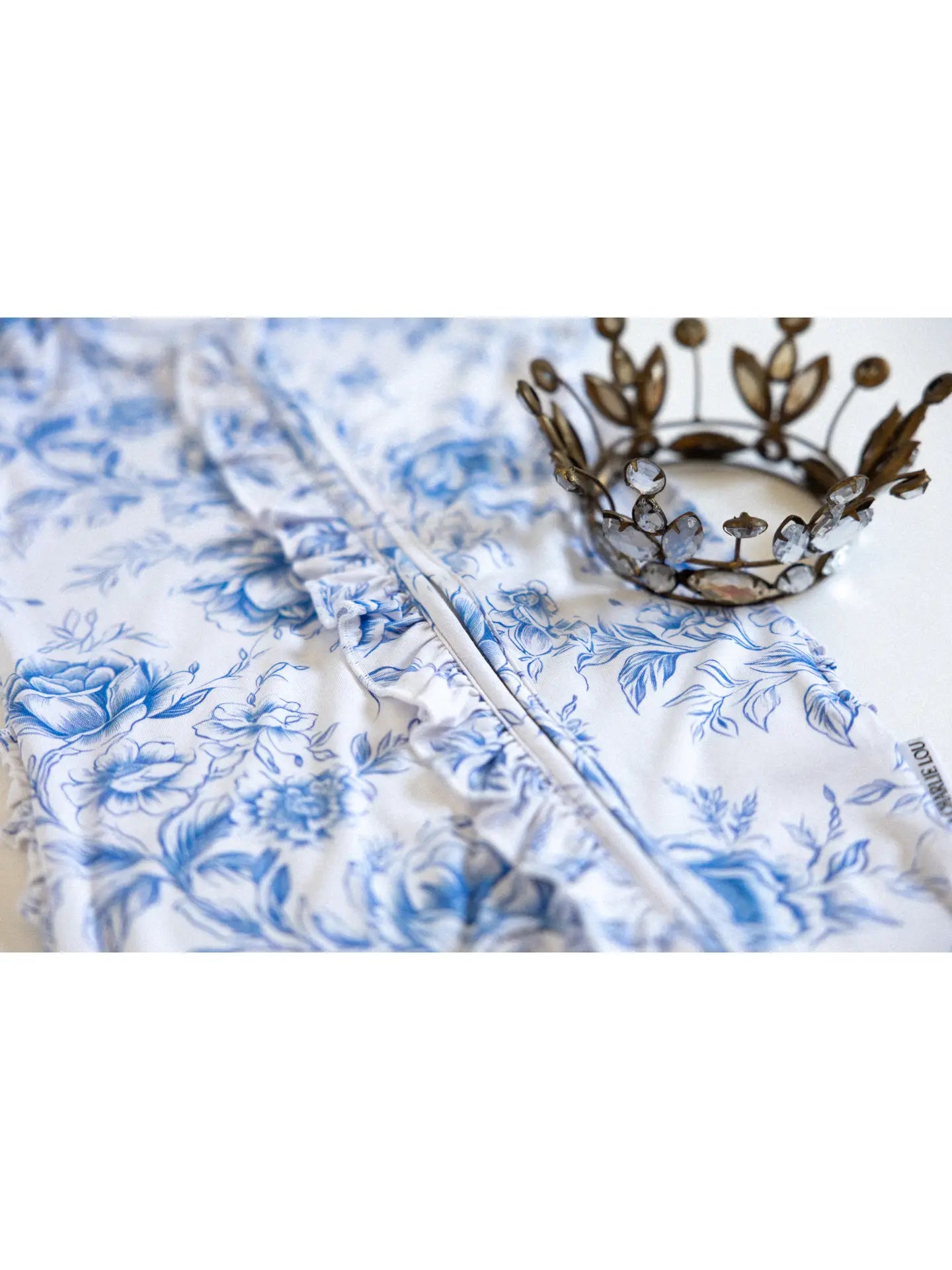 Lyla Blue Floral Toile Footie