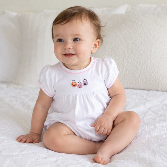 Pumpkin Party Short Sleeve Pima Bubble - Pink