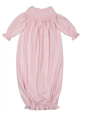Baby Loren Hand Smocked Flower Embroidered Pima Gown