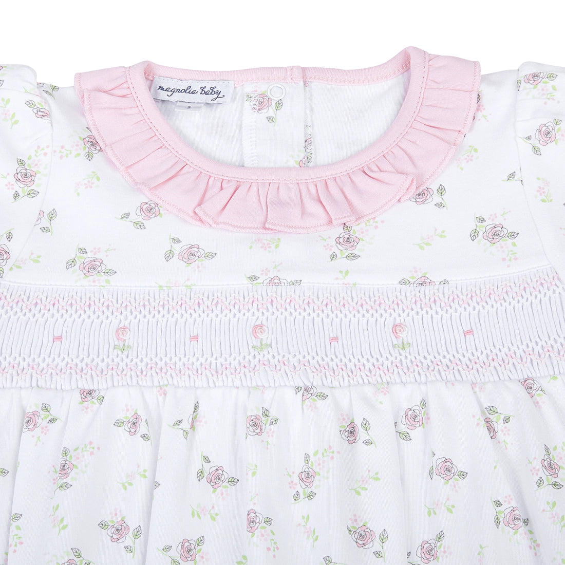 Hope's Rose Smocked Embroidered Bubble