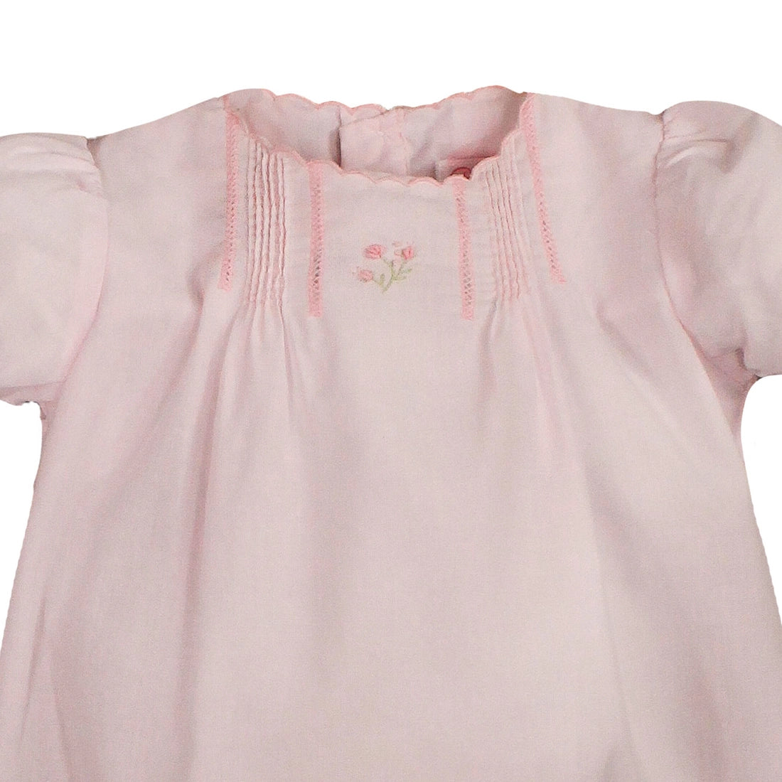 Flower Embroidered Heirloom Pink Bubble
