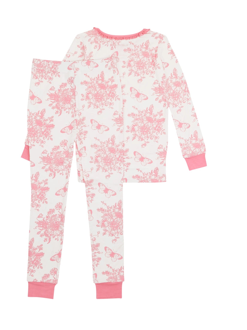 Butterfly Toile Bamboo Two Piece Pajama Set