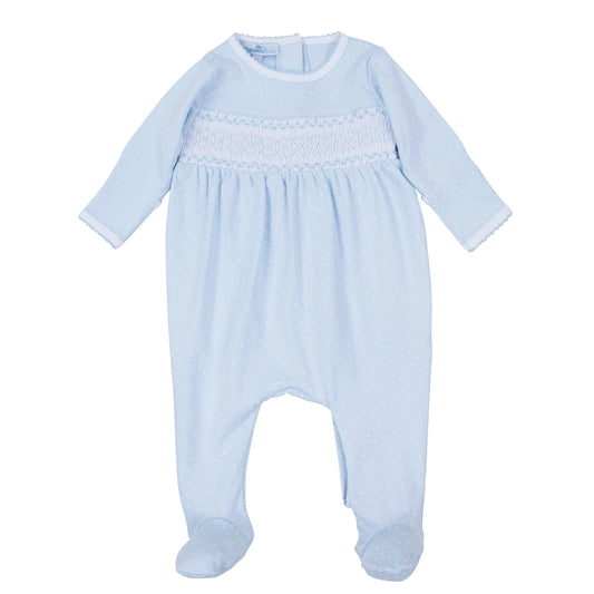 Simply Sweet Smocked Footie in Light Blue