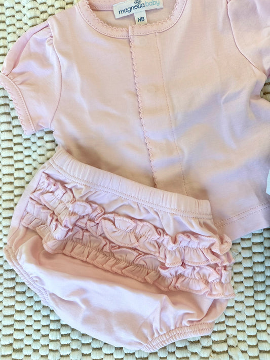 Baby Pink Pima Diaper Set
