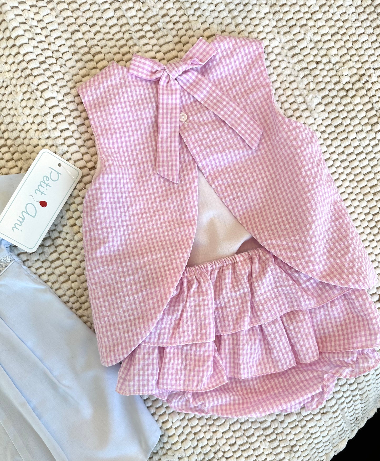 Pink Seersucker Popover Set